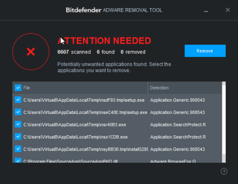 Bitdefender adware removal tool